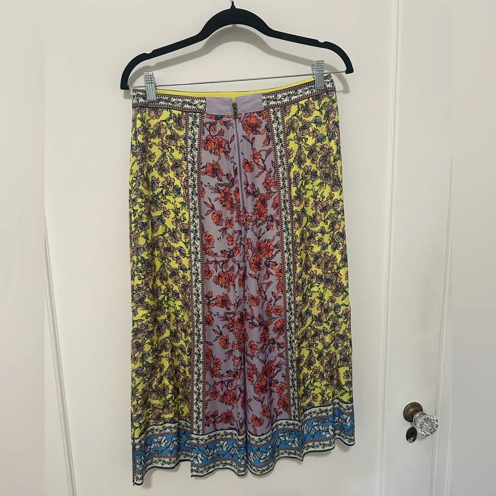Alice + Olivia Athena midi floral swingy viscose skirt w/ slits -8 (fits like 6) - Picture 7 of 16